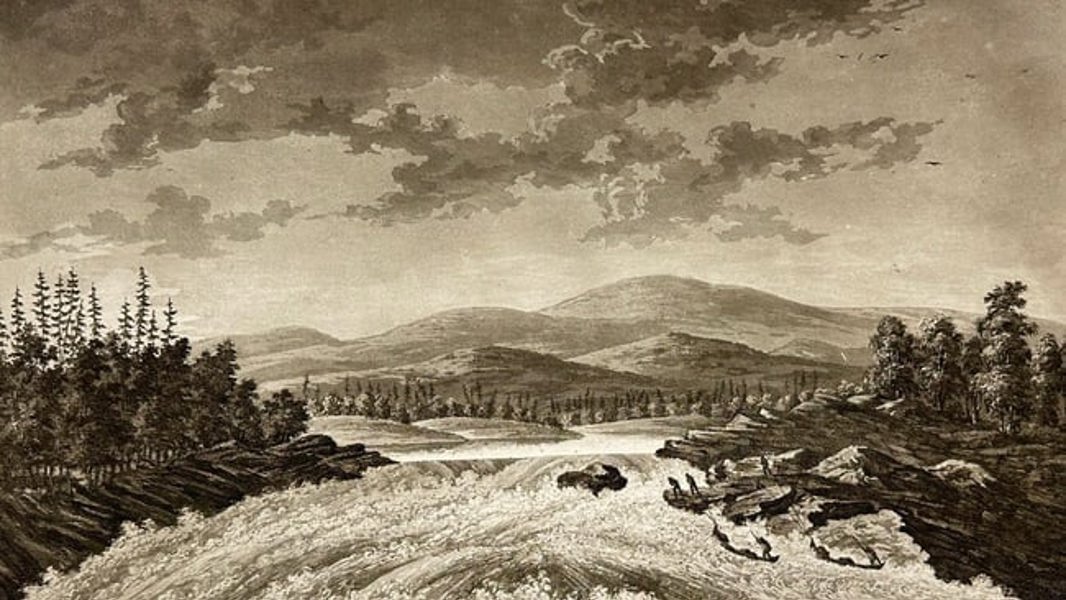 Anders Fredrik Skjöldebrand – Waterfall of Kattila Below the Arctic Circle - Aquatint on wove paper