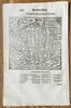 Sebastian Münster (1488-1552) – Cagliari, the Capital in Sardinia – Woodcut (1550)