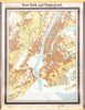 Carl Diercke - Large Map of America - New York City and its surroundings