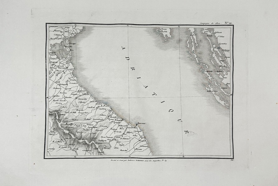 Pierre François Tardieu (1711–1771) – Map of the Adriatic Coast – Engraved Map