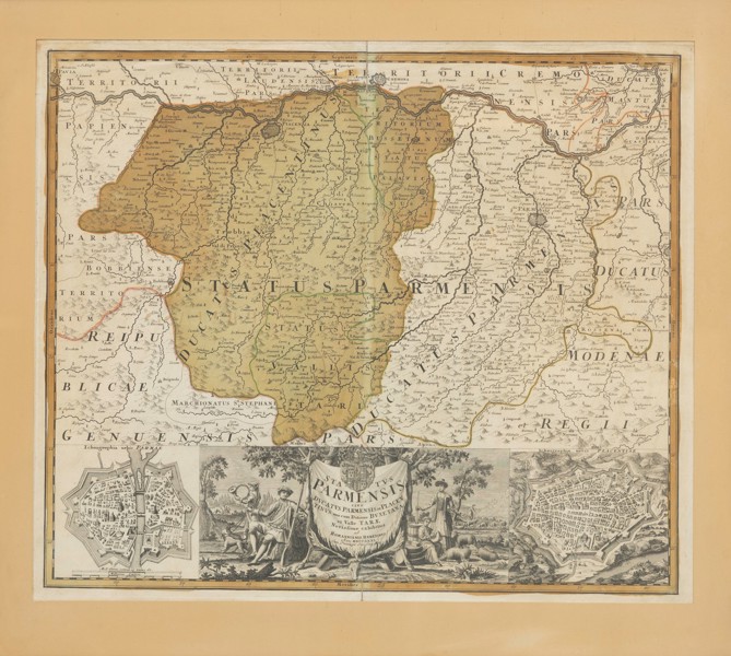 Homann Heirs - “Status Parmensis” - Map of Parma, Emilia-Romagna, Italy 
