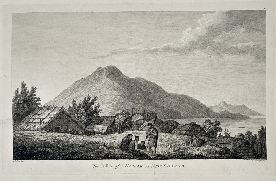 John Webber (1751–1793) – The Inside of a Hippah, in New Zealand – Large Folio (1784)