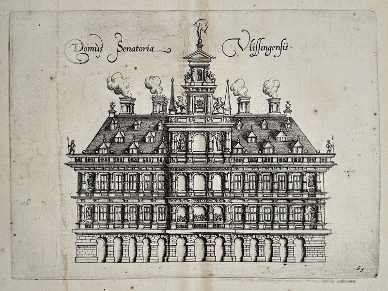 Ludovico Guicciardini (1521–1589) – Town Hall of Vlissingen (Domus Senatoria Vlissingensis) – Engraving (Circa 1625–1648)
