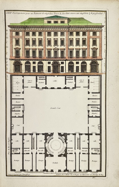 Jean-Francois de Neufforge - Hand-Coloured Architectural Print