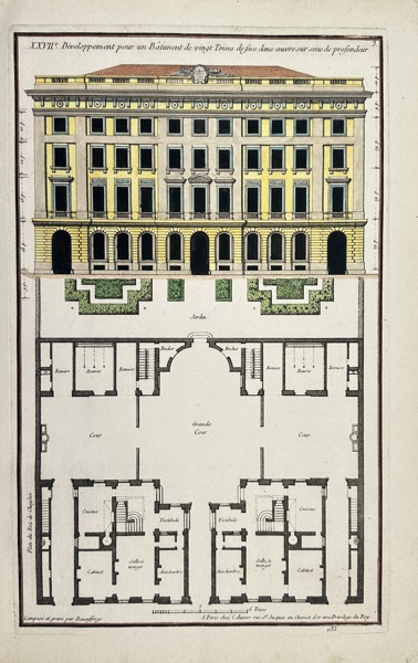 Jean-Francois de Neufforge - Hand-Coloured Architectural Print