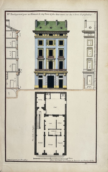 Jean-Francois de Neufforge - Hand-Coloured Architectural Print