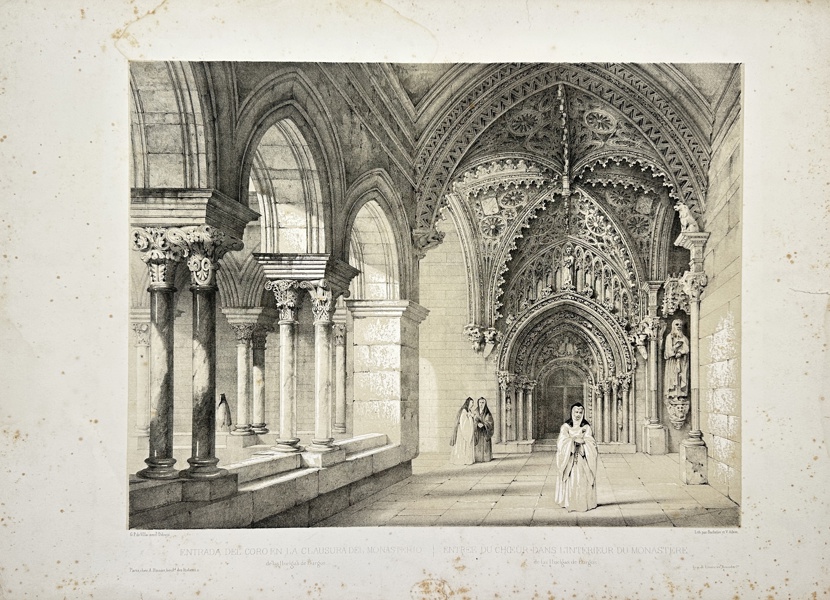 Genaro Pérez Villaamil (after) - Interior of the chorus of the Monastery of Santa María de las Huelgas Burgos - Spain