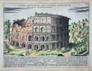 Giacomo Lauro (Circa 1583–1645) – Illustration of The Colosseum (Colosseum, Rome) – Hand-colored engraving (Circa 1620)