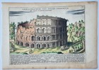 Giacomo Lauro (Circa 1583–1645) – Illustration of The Colosseum (Colosseum, Rome) – Hand-colored engraving (Circa 1620)