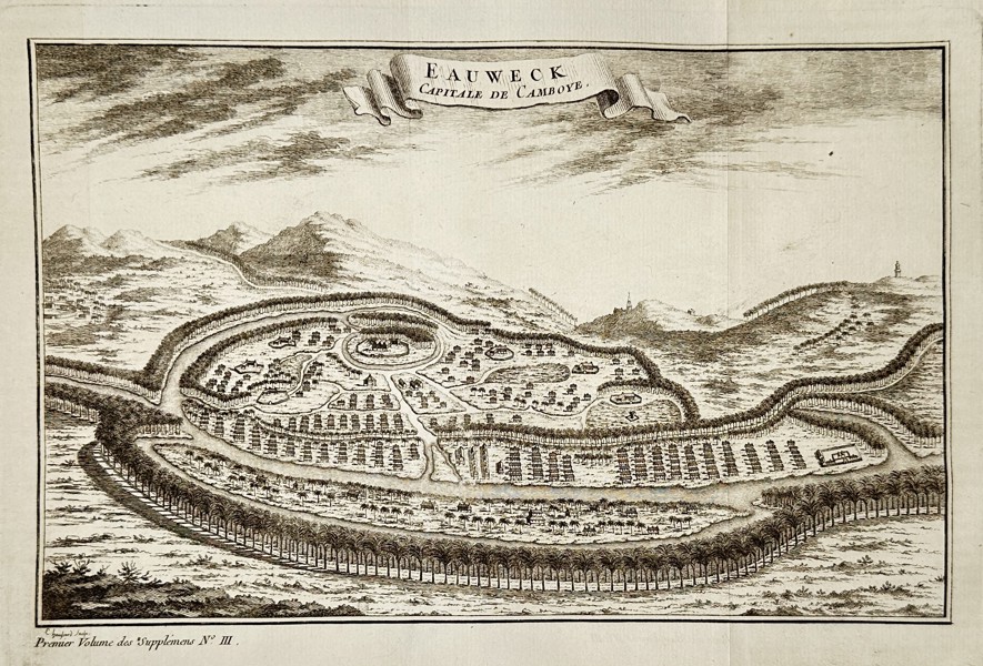 Jacob van der Schley (1715–1779) – View of Bauweck, Castle of L'Arroye – Engraving (18th Century)
