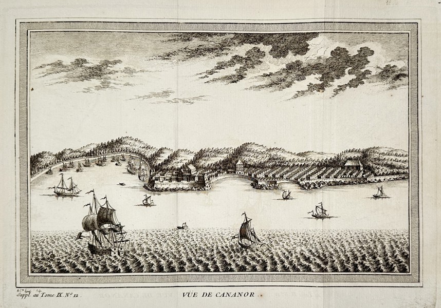 Jacob van der Schley (1715–1779) – The View of Cannanore, India – Engraving (circa 1761)