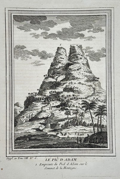 Jacques-Nicolas Bellin (1703–1772) – Adam's Peak, Ceylon – Engraving (circa 1750)