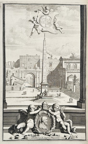 Jan Goeree (1670–1731) – View of a Roman Piazza with Obelisk and Arch – Engraving (Circa 1694-1699)