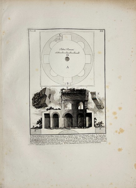 Giovanni Battista Piranesi - Plan of the mausoleum of St. Helen - A. Pianta del Mausoleo di Sant'Elena Madre di Costantino Imp.re sulla Via Lavicana..