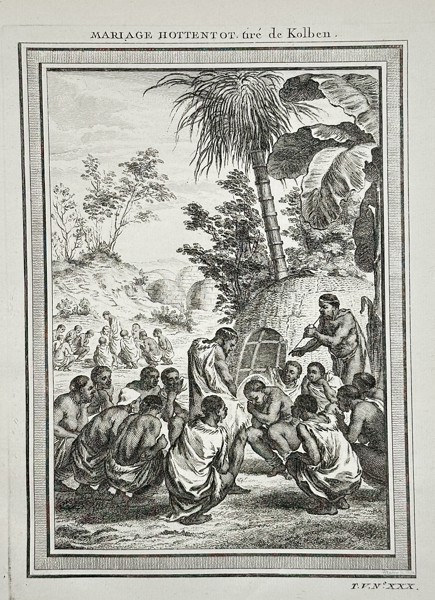 Antoine François Prévost d'Exiles (Abbé Prévost) (1697–1763) – Hottentot Marriage, drawn from Kolben – Engraving (c. 1770)
