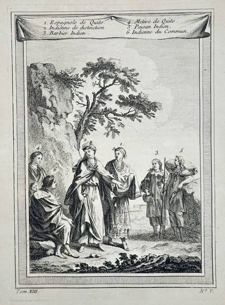 Antoine François Prévost d'Exiles (Abbé Prévost) (1697–1763) – Indian Figures from Quito – Engraving (c. 1770)