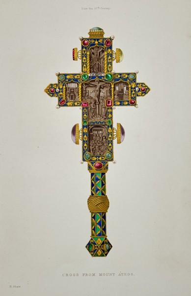 Henry Shaw (1800–1873) – Cross From Mount Athos – Lithograph with hand-coloring (c. 1843)