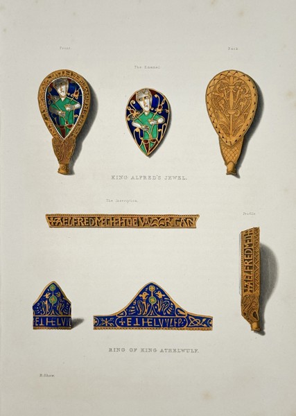 Henry Shaw (1800–1873) – Ring of King Athelwulf – Lithograph with hand-coloring (c. 1843)