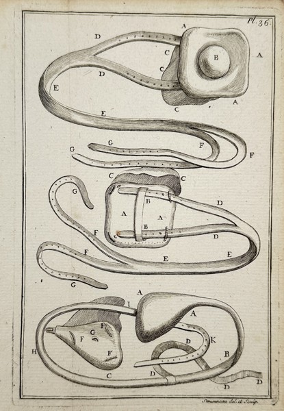 Nicolaas Bidloo (c. 1670–1735), after – Surgical Devices or Bandages (Plate 36) – Engraving (c. 1739)