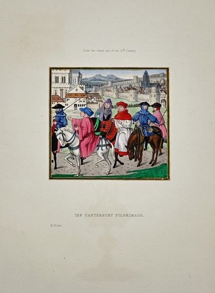Henry Shaw (1800–1873) – The Canterbury Pilgrimage – Chromolithograph (c. 1840)