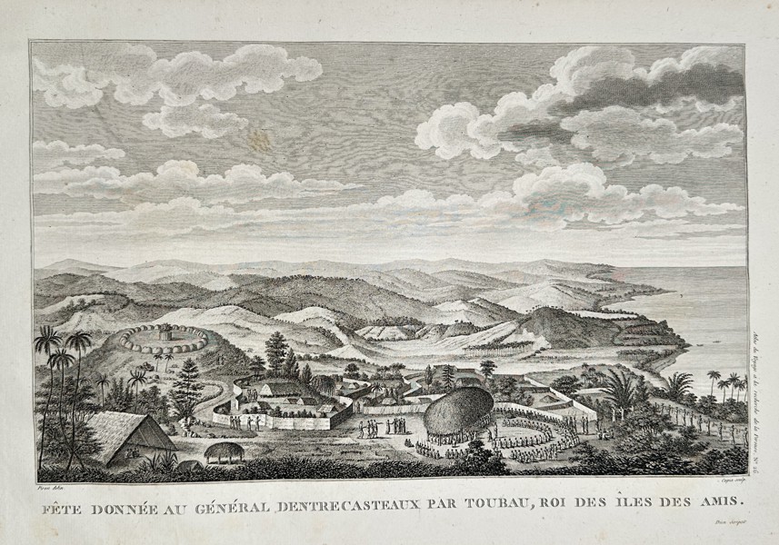 Pierre Piron (1748–1796) – Feast given to General D'Entrecasteaux by Toubou, King of the Friendly Islands – Engraving (c. 1799)