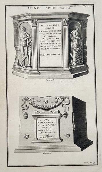 Bernard de Montfaucon (1655–1741) – Urnes Sepulcrales (Sepulchral Urns) – Engraving (1724)