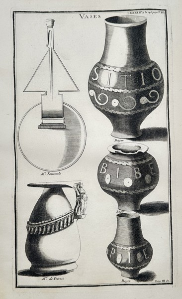 Bernard de Montfaucon (1655–1741) – Vases – Engraving (1724)