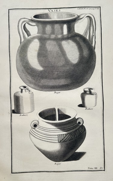 Bernard de Montfaucon (1655–1741) – Vases – Engraving (1724)