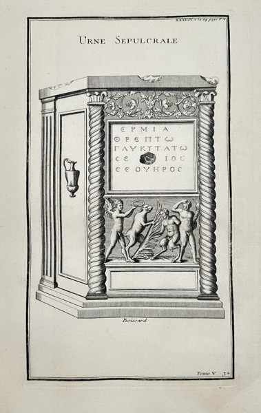 Bernard de Montfaucon (1655–1741) – Urne Sepulcrale (Sepulchral Urn) – Engraving (1724)