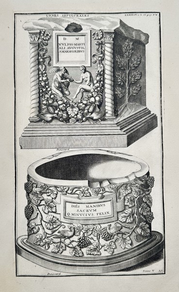 Bernard de Montfaucon (1655–1741) – Urnes Sepulcrales (Sepulchral Urns) – Engraving (1724)