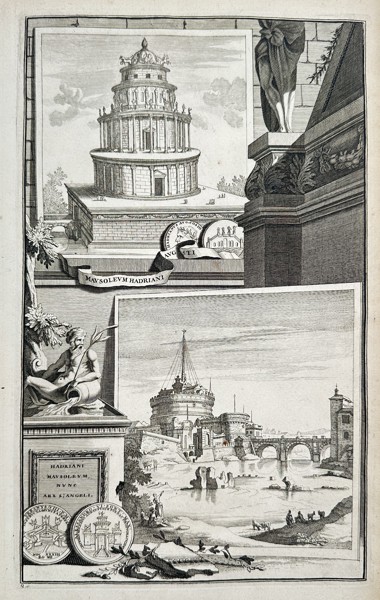 Bernard de Montfaucon (1655–1741) – Mausoleum of Hadrian and Pont Sant’ Angelo (Rome, Italy) – Engraving (1704)