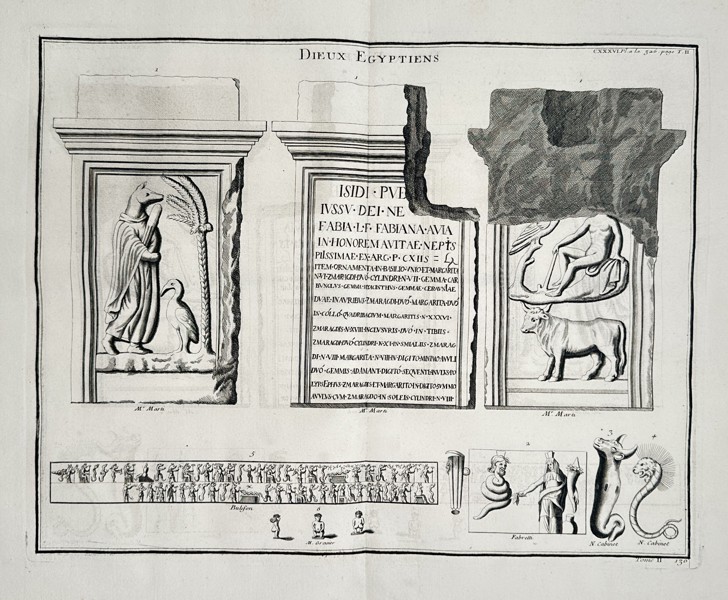 Bernard de Montfaucon (1655–1741) – Dieux Egyptiens (Egyptian Gods) – Engraving (c. 1719)