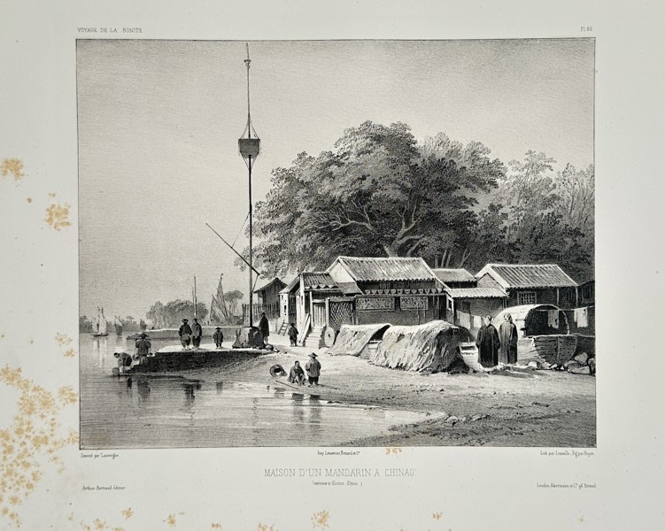 Louis-Auguste de Sainson (1800–1887) – House of a Mandarin in China – Lithograph (c. 1834)