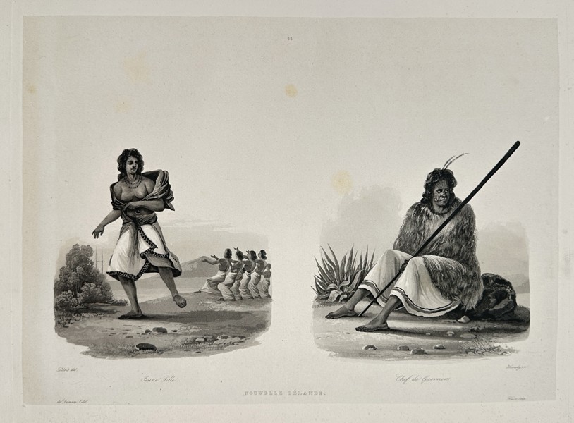 Louis-Auguste de Sainson (1800–1887) – Representation of the Māori people of New Zealand – Lithograph (c. 1834)