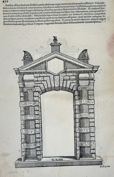 Sebastiano Serlio (1475–1554) – Rustic Arched Portal from The Five Books of Architecture – Woodcut (1545)