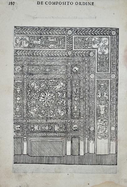 Sebastiano Serlio (1475–1554) – Decorative Panels for the Composite Order from The Five Books of Architecture – Woodcut (1545)