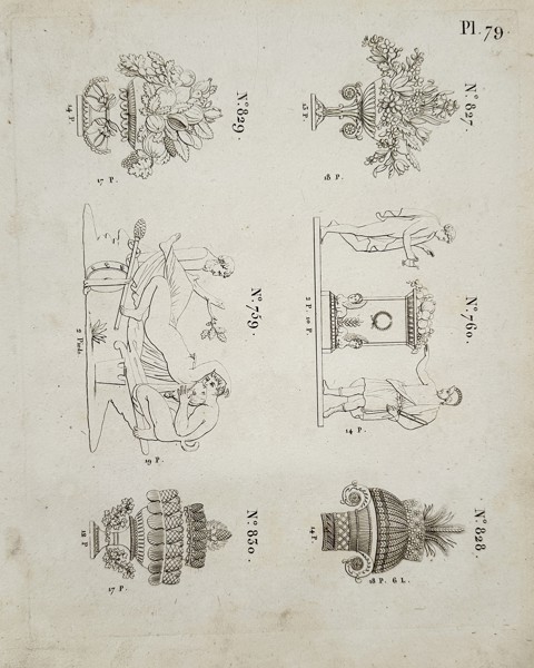 Joseph Beunat (1771–c. 1827) – Designs for Classical Urns, Vases, and Figural Motifs from Architectural Ornaments – Engraving (c. 1813)