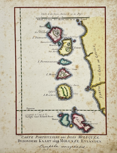 Jakob van der Schley - Hand-coloured map of Maluku Islands - Indonesia 