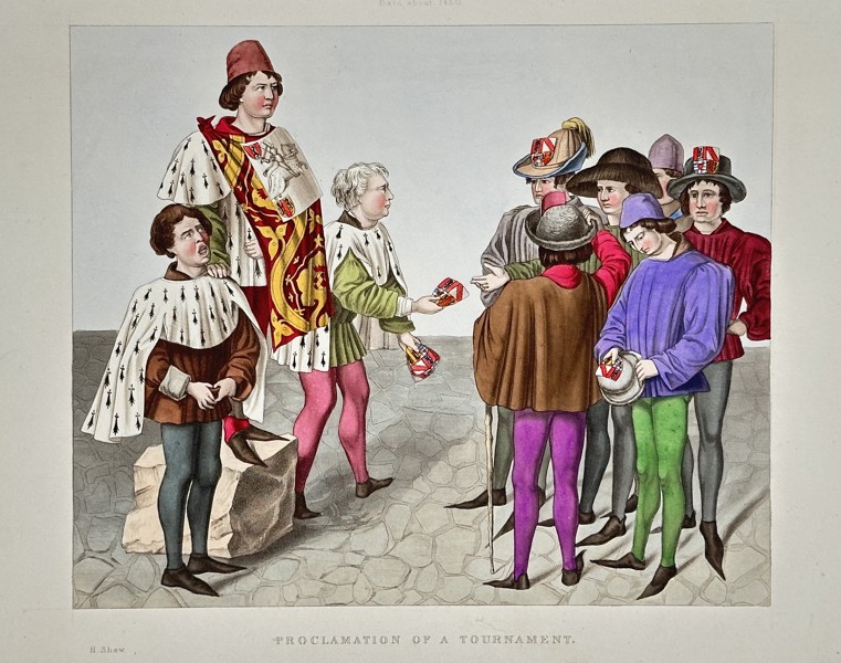 Henry Shaw (1800–1873) – Proclamation of a Tournament – Chromolithograph (1840)