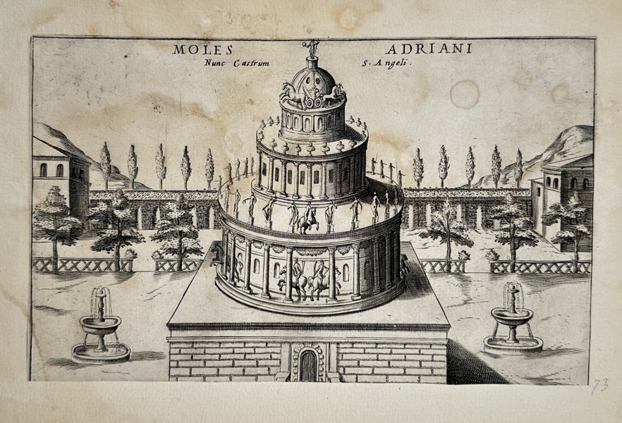 Giacomo Lauro (fl. 1600–1645) – Castel Sant'Angelo (The Mausoleum of Hadrian) – Copperplate engraving (Early 17th Century)