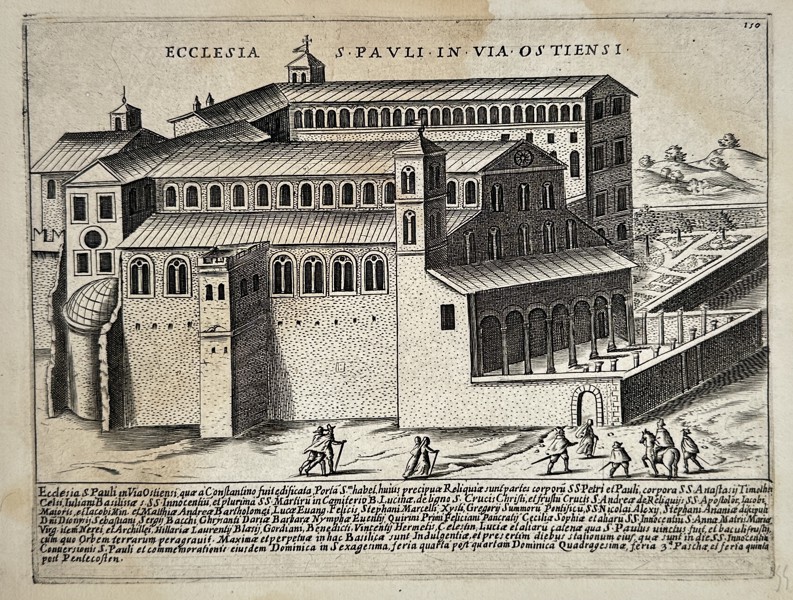 Giacomo Lauro (fl. 1600–1645) – Basilica of St. Paul Outside the Walls – Copperplate engraving (Early 17th Century)