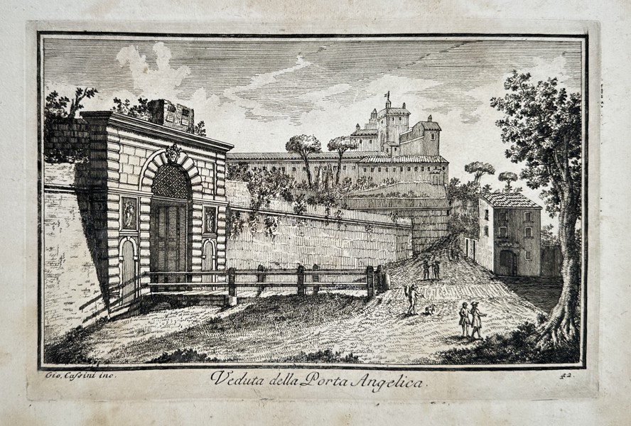Giuseppe Vasi (1710–1782) – View of the Porta Angelica – Copperplate engraving (18th Century)