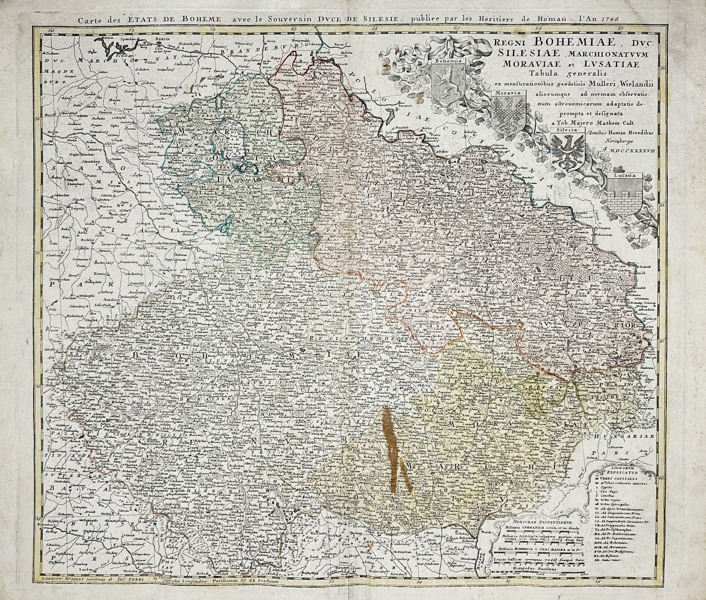 Homann Heirs & Tobias Mayer - Map of Czech Republic - Bohemia, Silesia - Moravia - 1748