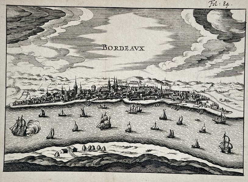 Christophe Nicolas Tassin (d. 1660) – Map of Bordeaux, France – Copperplate engraving (c. 1636)