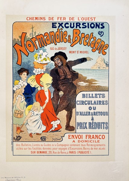 Lucien Meunier (1852–1925) – Normandy & Brittany – Colour lithograph (Circa 1897)