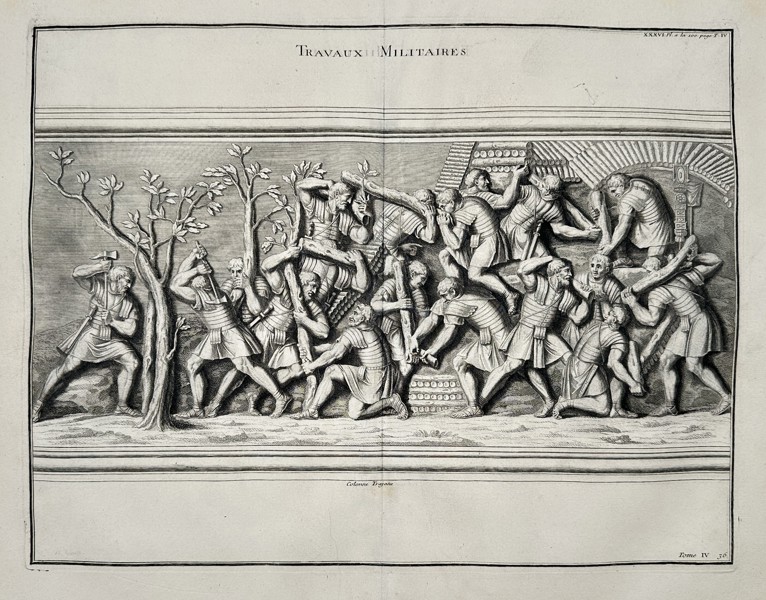 Bernard de Montfaucon (1655–1741) – Travaux Militaires des Anciens (Military Works of the Ancients) – Engraving (Circa 1724)