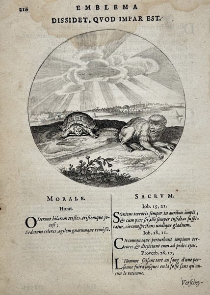 Jacob Cats (1577–1660) – Emblem: "It Disagrees, Because It Is Unequal" (Dissidet, Quod Impar Est) – Engraving (Circa 1618–1658)