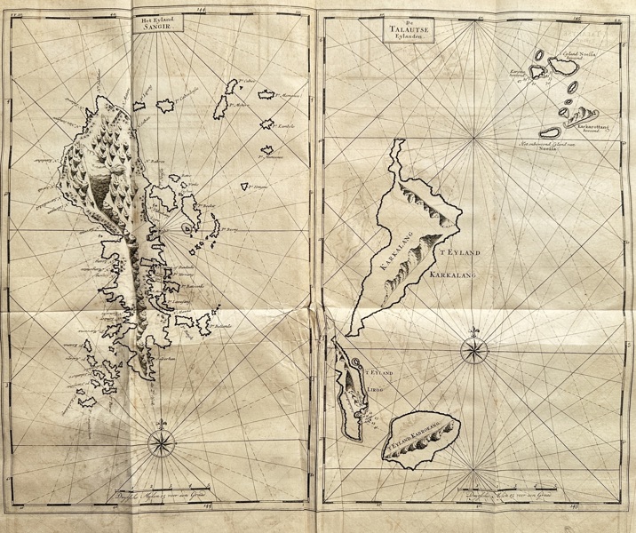 Francois Valentijn (1666–1727) – Map of Indonesia - Sangir and Talaud Islands – Engraved Map (1724)