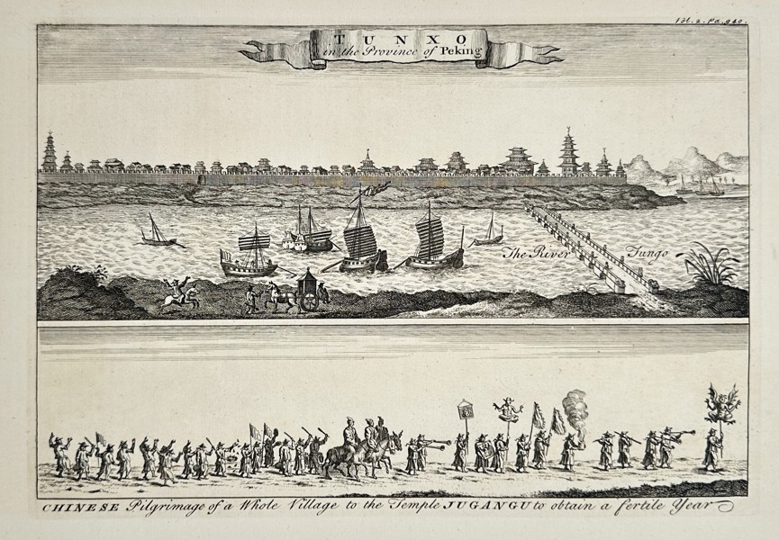 Emanuel Bowen (c. 1694–1767) – Tunxo in the Province of Peking and Chinese Pilgrimage (CANXO and JUGANGU) – Engraving (Circa 1748)