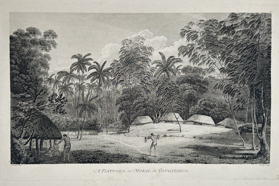 John Webber (1751–1793) – A Fiatooka, or Morai, in Tongataboo – Large Folio (1784)